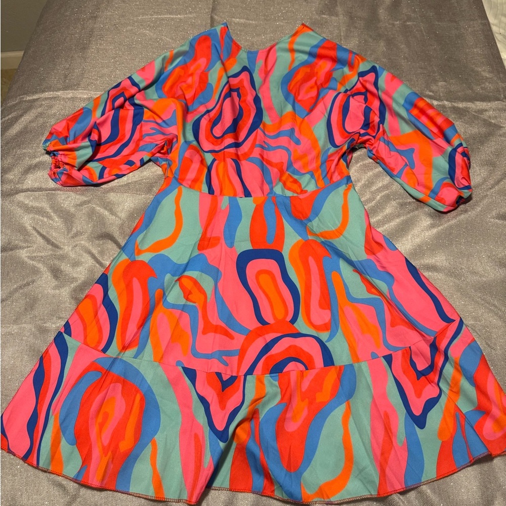 Source Unknown Vibrant Multicolor Mini Dress - image 3